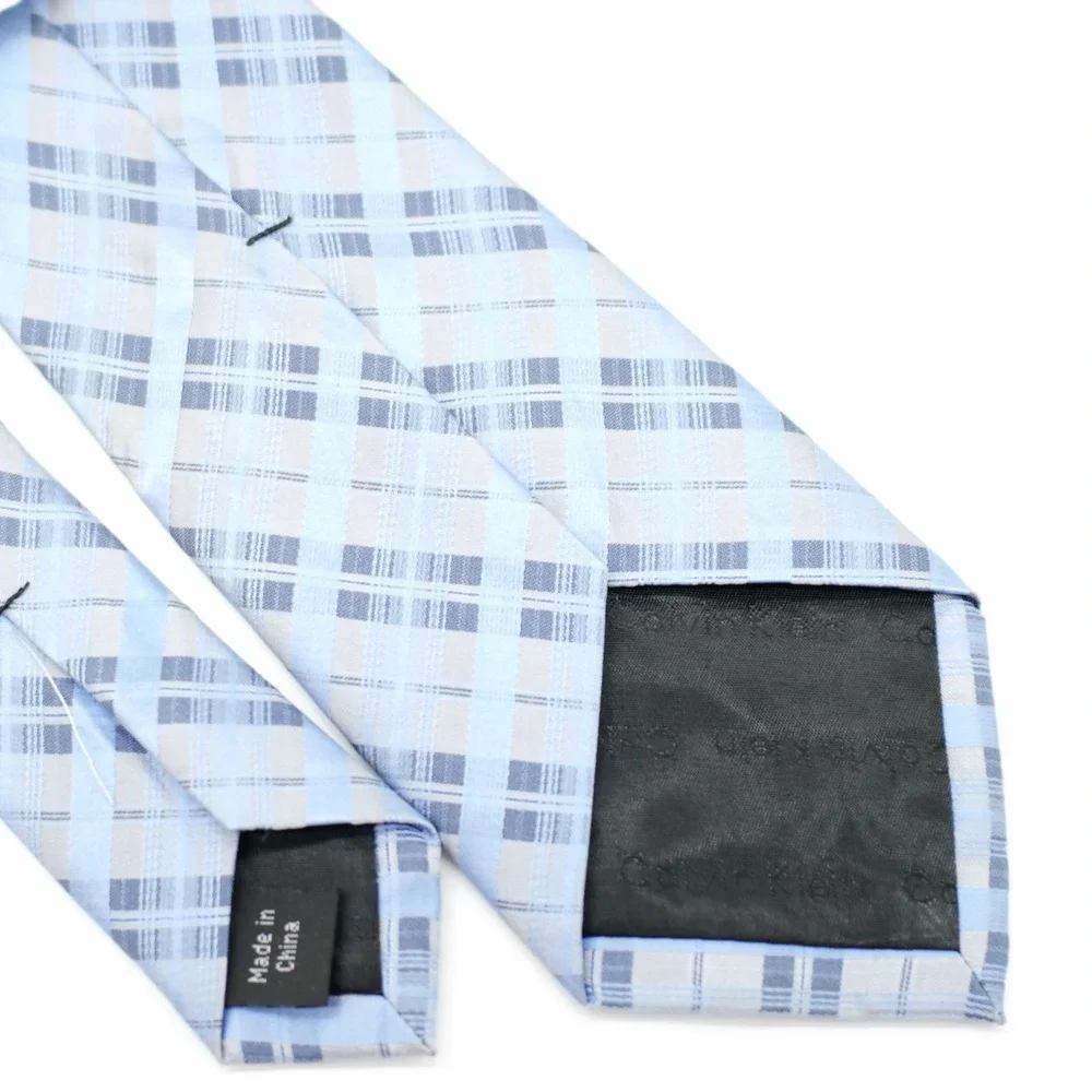 Calvin Klein Silk Tie Woven Blue‎ Plaid